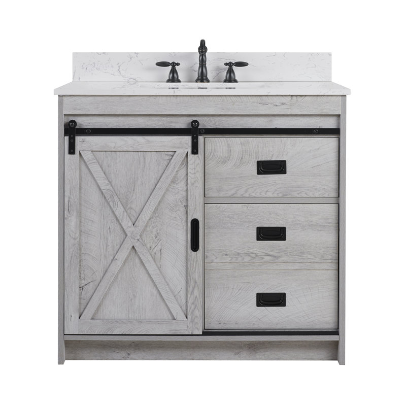 Coastal Farmhouse Jillian 36" Single Bathroom Vanity Set & Reviews